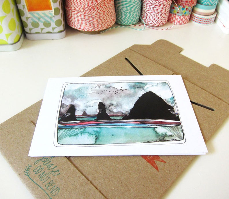 Set of Three Oregon Coast Postcards Cannon Beach image 4