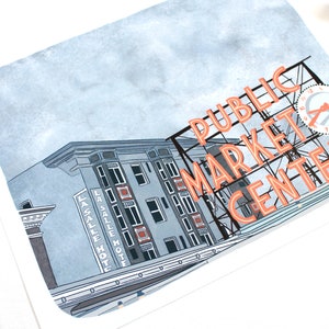 Cityscape Art: Seattle&#39;s Pike Place Market Art Print - 8x10&quot;