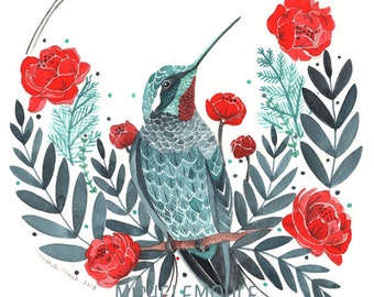 Humming Bird Art Print