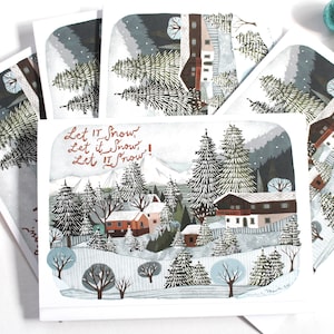 Jeu de cartes de vœux illustrées - Qu'il neige, qu'il neige, qu'il neige