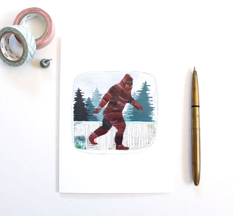 Big Foot Greeting Card Blank Card Everyday Card Funny Card Sasquatch Card Birthday Card Sasquatch Stationery Sasquatch image 2