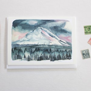 Cartão de felicitações em branco - Erro de impressão da manhã de Mt Hood