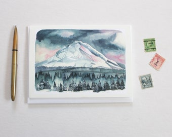 Blank Greeting Card - Mt Hood Morning Misprint