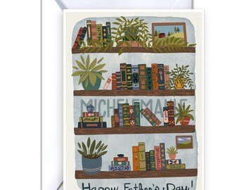 Blank Father's Day Card - Dad's Bookcase