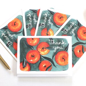 Set of Thank You Cards - Tangerine Thank You Cards