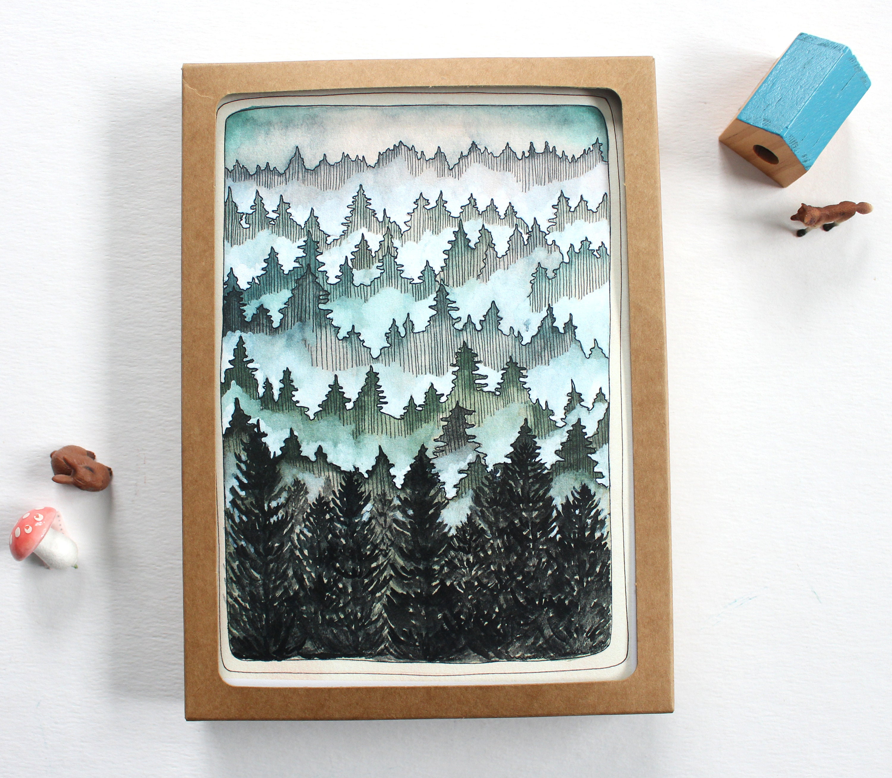 Set of Blank Northwest Forest Notecards - Etsy