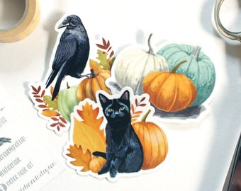 Set of Three Autumn Vinyl Stickers