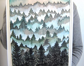 Large Forest Art Print - Northwest Forest