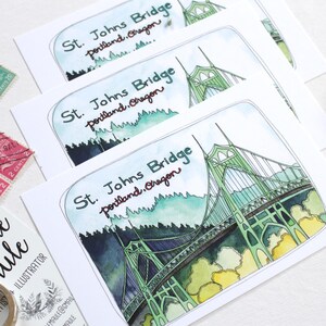 Recuerdos perfectos: Colección de postales del puente de St. John en Portland