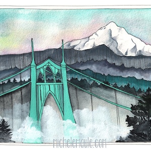 St Johns Brücke Portland Postkarte