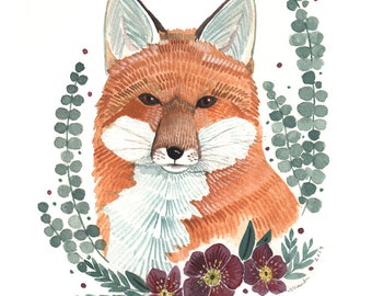 Woodland Animal Art Print - Little Fox
