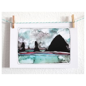 Set of Three Oregon Coast Postcards Cannon Beach image 1