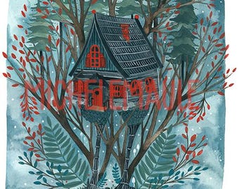 Illustration Art Print - Baba Yaga 8x10 Print