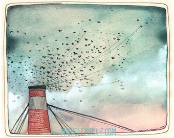 Art Print Flying Birds - Chapman Swifts