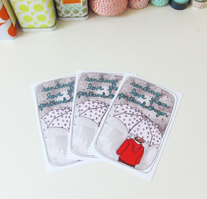 Valentine's Day Card Portland Oregon Postcard Sending Etsy