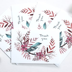 Jeu de cartes de remerciement bleues de naissance