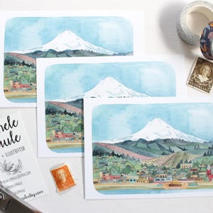 Souvenir de l'Oregon : lot de 3 cartes postales pittoresques représentant les Dalles