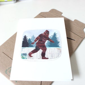 Big Foot Greeting Card Blank Card Everyday Card Funny Card Sasquatch Card Birthday Card Sasquatch Stationery Sasquatch image 4