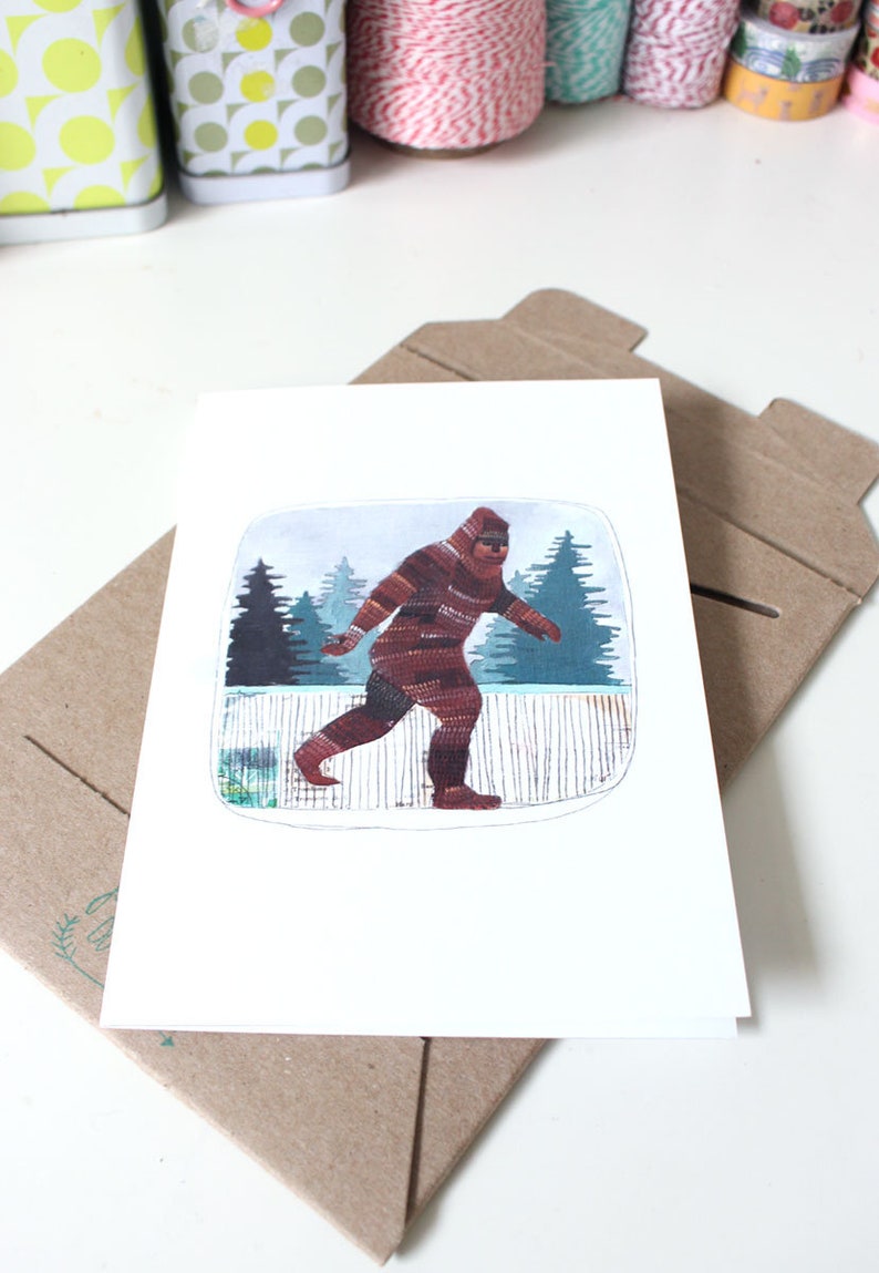 Big Foot Greeting Card Blank Card Everyday Card Funny Card Sasquatch Card Birthday Card Sasquatch Stationery Sasquatch image 4