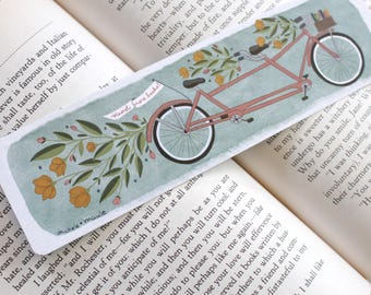 Illustrated Tandem Bicyle Bookmark