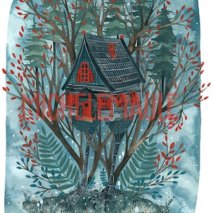 Illustration Art Print Baba Yaga's House 11x14 Print image 2