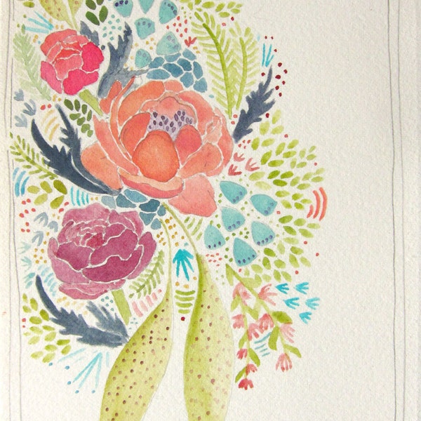 Ranunculus Flower Watercolor Painting, Floral Watercolor Painting, Original Watercolor Painting, Flower Watercolor Painting - For You