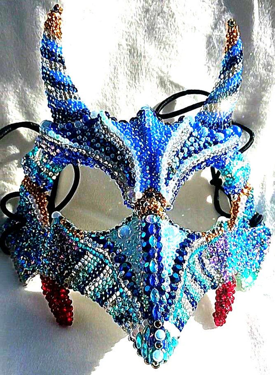 Dazzling, Custom Designed, Hand Gemmed Fantasy Mask - Etsy
