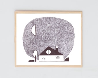 Halfmoon Home - Giclée Fine Art Print (Unframed)