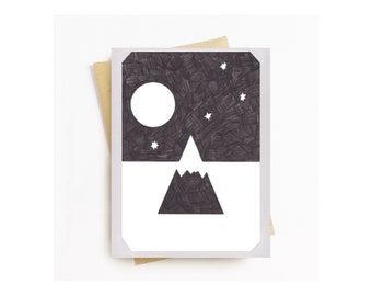 Note Card- Mountain + Moon Print