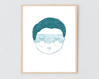 Blue Boy - Giclée Fine Art Print (ingelijst)