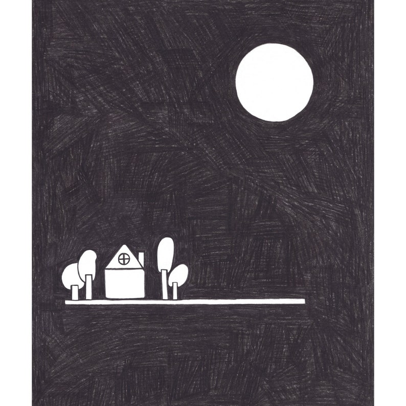 House Under The Night Sky Giclée Fine Art Print Unframed image 2