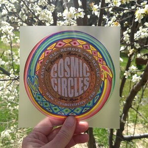 Cosmic Circle, Spiral Snakes, Sun Light catcher window cling, Divine Serpent, Ouroboros, Eco friendly Vinyl Sticker Art, made in California image 7