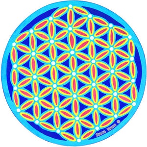 Cosmic Circle, Turquoise Flower of Life, Sun Light catcher Window cling, Sacred Geometry, Visualization, Ancient Symbol