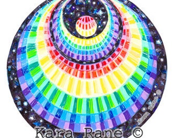 Rainbow Angel Window Cling: Cosmic Circle Sunlight Catcher