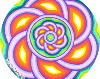 Cosmic Circle, Awaken, Sun Light catcher window cling, Spiral Fractal, Sacred Flower Geometry, EcoFriendly Visionary Art, made in California