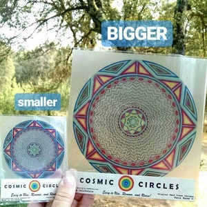 Choose any 4 2 large 2 small Cosmic Circles, Eco friendly Window Clings, Mandala Butterflies Flowers, Beautiful Colors, Best Gift Ever image 8