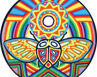Ladybug Sunlight Catcher: Cosmic Circle Window Cling