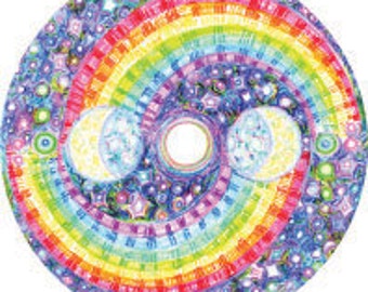Galaxy Rainbow Sun Catcher Window Cling: Lunar Yin Yang Art