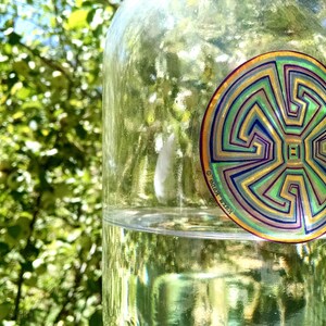 Cosmic Circles, Choose Any 4 Small size 3, Sun Light catcher window clings, Eco friendly Re-Usable, Ancient symbols, Bird safe window art image 3