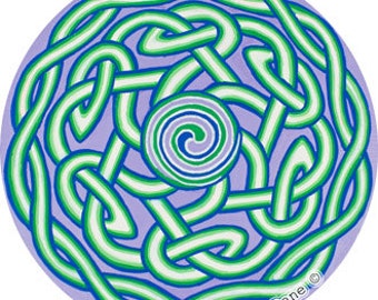 Cosmic Circle, Triple Spiral, Sun Light catcher window cling, Pagan Triskele, Celtic Knot design, Ancient Nordic Symbol, Eco friendly Art