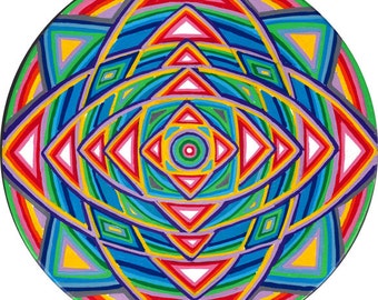 Rainbow Mandala Window Cling: Cosmic Circle Sunlight Catcher