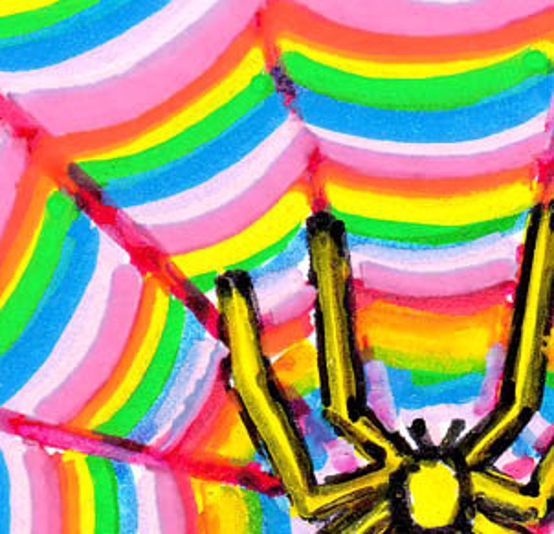 Cosmic Circle, Rainbow Spider Web, Sun Light catcher window cling, Home / Car / Bottle glass decor, Spirit Weaver, Psychedelic Visionary Art image 2