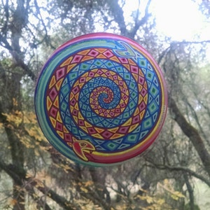 Cosmic Circle, Spiral Snakes, Sun Light catcher window cling, Divine Serpent, Ouroboros, Eco friendly Vinyl Sticker Art, made in California image 9