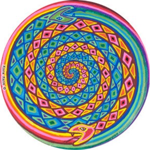 Cosmic Circle, Spiral Snakes, Sun Light catcher window cling, Divine Serpent, Ouroboros, Eco friendly Vinyl Sticker Art, made in California image 1