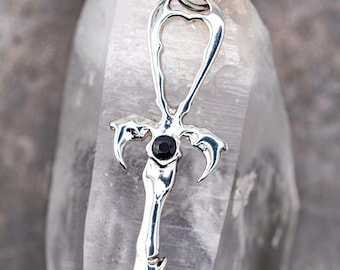 Black Sapphire & 925 Silver Vampire Ankh - Mystery Control x Endless Night