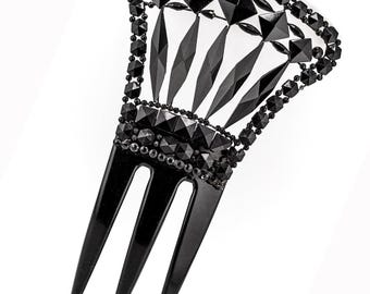Victorian Celluloid & French Jet Mourning Comb