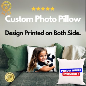 Customized Photo Pillow, Personalized Pillow With Photo, Photo Gift, Memory Pillow, Decorative Throw Pillows