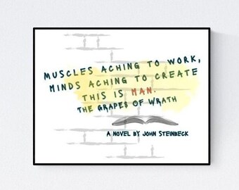 Grapes of Wrath by John Steinbeck, Customized Digital Print