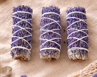 Paquete de purificación: salvia blanca y lavanda.