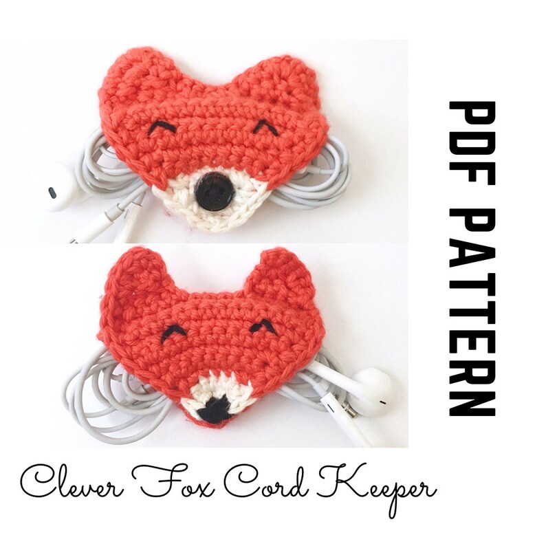 Earphone Holder Fox Crochet Pattern and Photo Tutorial with Etsy